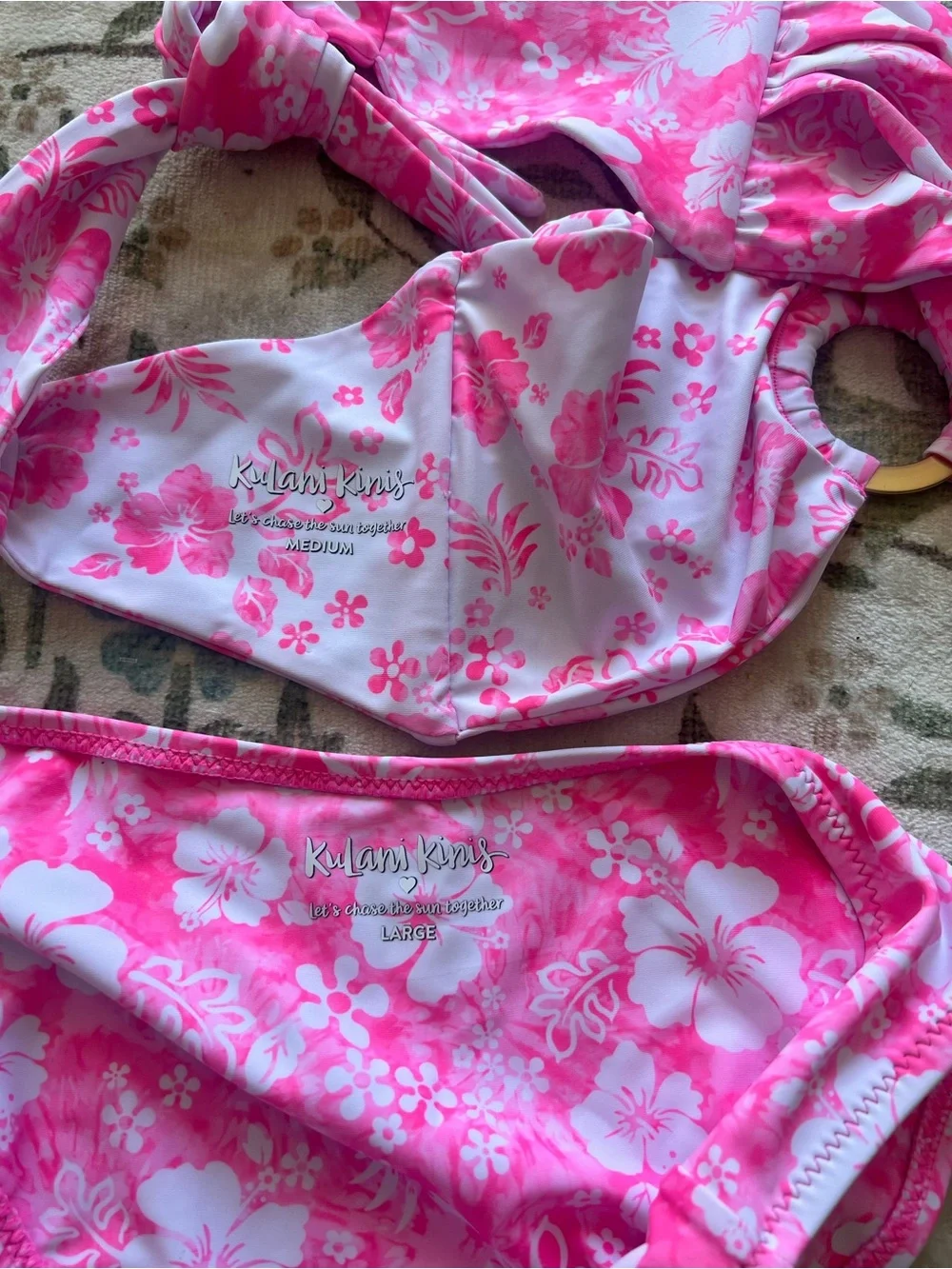 Kulani Kinis Island bloom Bikini set M/L Pink